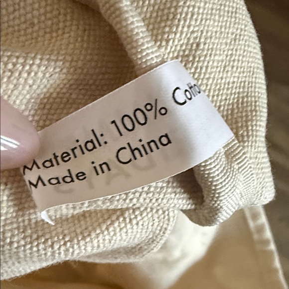 Summer Fridays Beige & White Striped Canvas Tote Bag - Picture 8 of 8